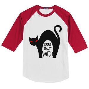 100% That Witch Cool Gift Kids Colorblock Raglan Jersey