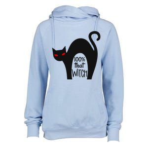 100% That Witch Cool Gift Womens Funnel Neck Pullover Hood