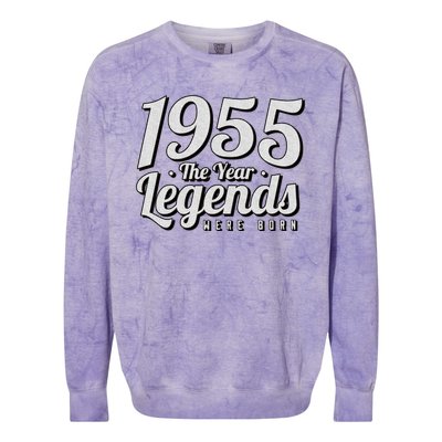 1955 The Year Legends Were Born Colorblast Crewneck Sweatshirt