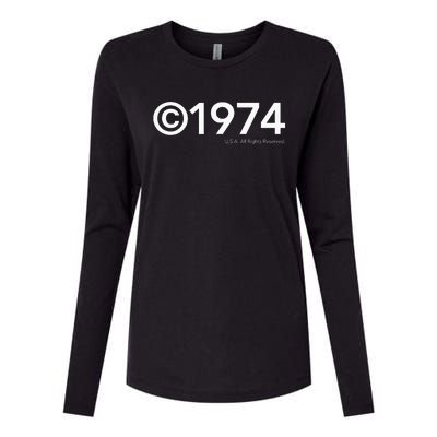 1974 U.S.A. All Rights Reserved. Birthday Year Womens Cotton Relaxed Long Sleeve T-Shirt