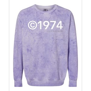 1974 U.S.A. All Rights Reserved. Birthday Year Colorblast Crewneck Sweatshirt