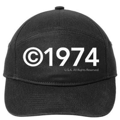 1974 U.S.A. All Rights Reserved. Birthday Year 7-Panel Snapback Hat