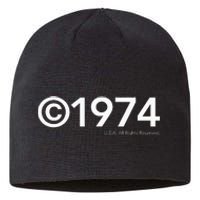 1974 U.S.A. All Rights Reserved. Birthday Year Sustainable Beanie