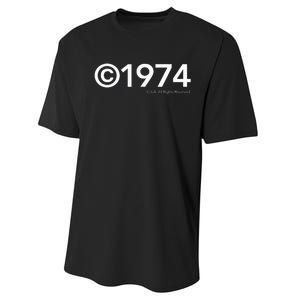 1974 U.S.A. All Rights Reserved. Birthday Year Performance Sprint T-Shirt