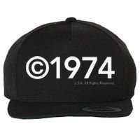 1974 U.S.A. All Rights Reserved. Birthday Year Wool Snapback Cap