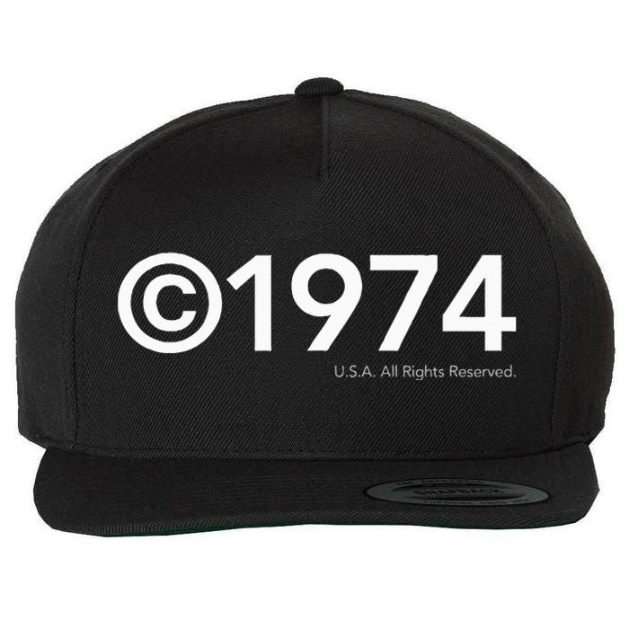 1974 U.S.A. All Rights Reserved. Birthday Year Wool Snapback Cap