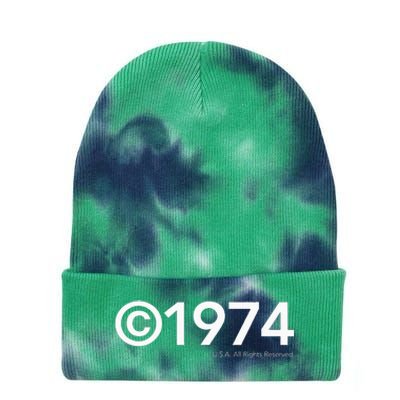 1974 U.S.A. All Rights Reserved. Birthday Year Tie Dye 12in Knit Beanie