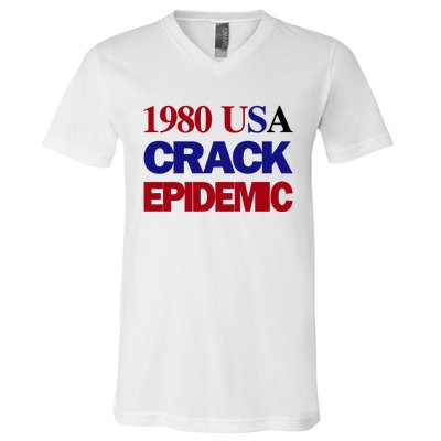 1980 Usa Crack Epidemic V-Neck T-Shirt