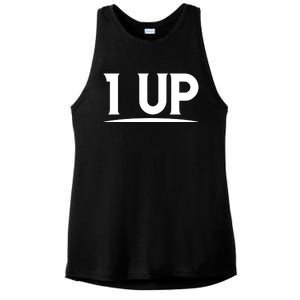 1 UP Funny Fathers Day T Ladies PosiCharge Tri-Blend Wicking Tank