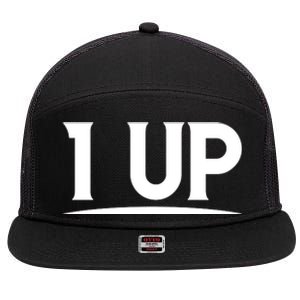 1 UP Funny Fathers Day T 7 Panel Mesh Trucker Snapback Hat