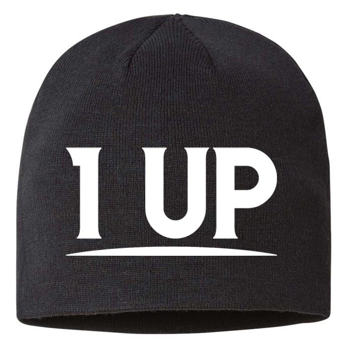 1 UP Funny Fathers Day T Sustainable Beanie