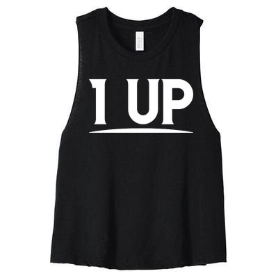 1 UP Funny Fathers Day T Women's Racerback Cropped Tank