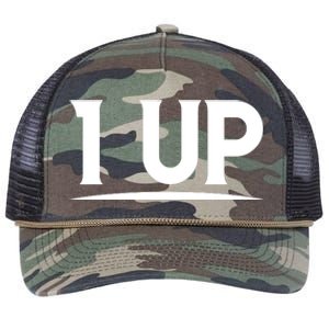 1 UP Funny Fathers Day T Retro Rope Trucker Hat Cap