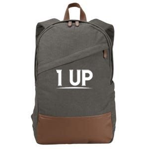 1 UP Funny Fathers Day T Cotton Canvas Backpack