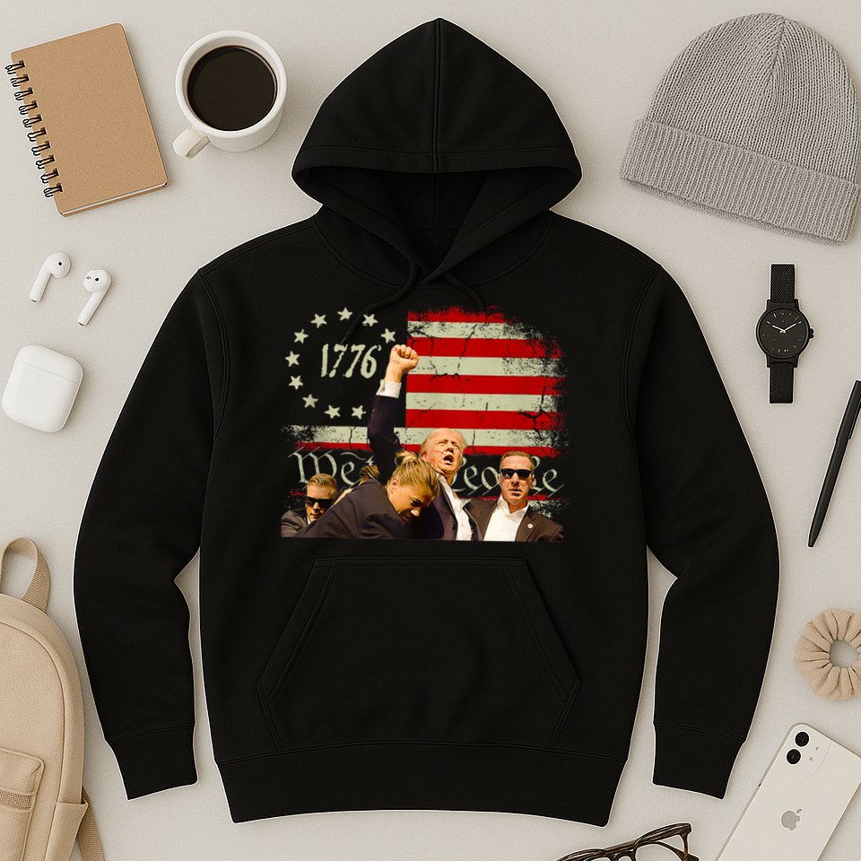 1776 Usa Flag Donald Trump 2024 Usa Election Voting Hoodie