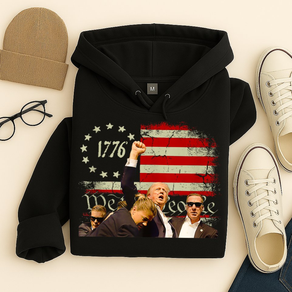 1776 Usa Flag Donald Trump 2024 Usa Election Voting Hoodie