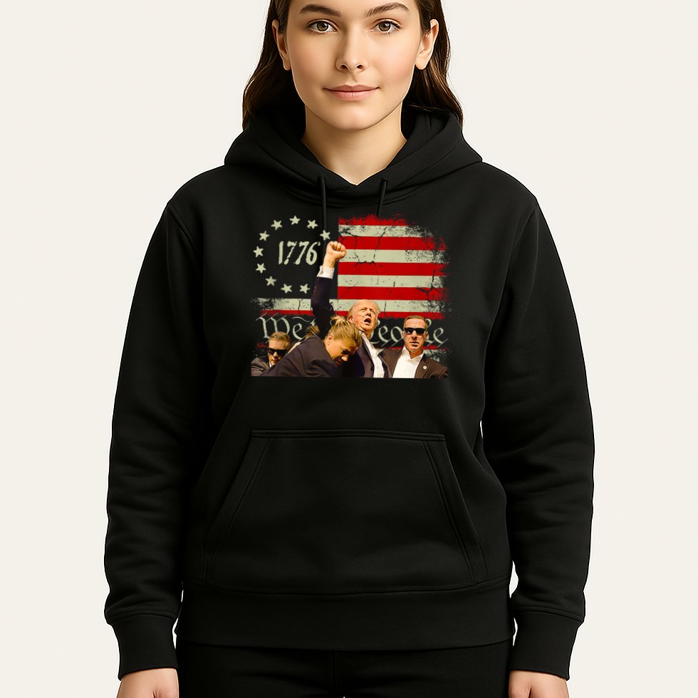 1776 Usa Flag Donald Trump 2024 Usa Election Voting Hoodie