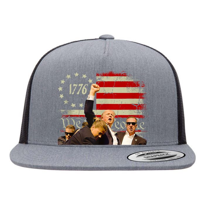 1776 Usa Flag Donald Trump 2024 Usa Election Voting Flat Bill Trucker Hat