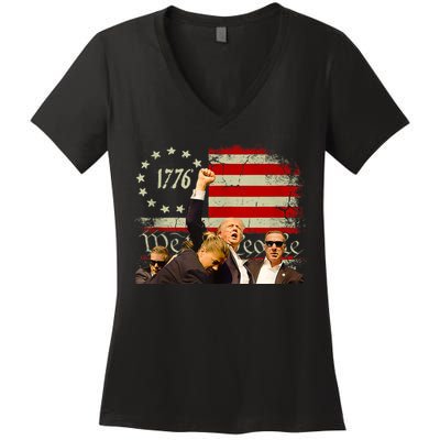 1776 Usa Flag Donald Trump 2024 Usa Election Voting Women's V-Neck T-Shirt