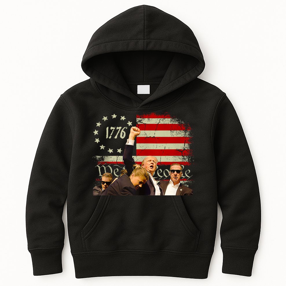 1776 Usa Flag Donald Trump 2024 Usa Election Voting Kids Hoodie