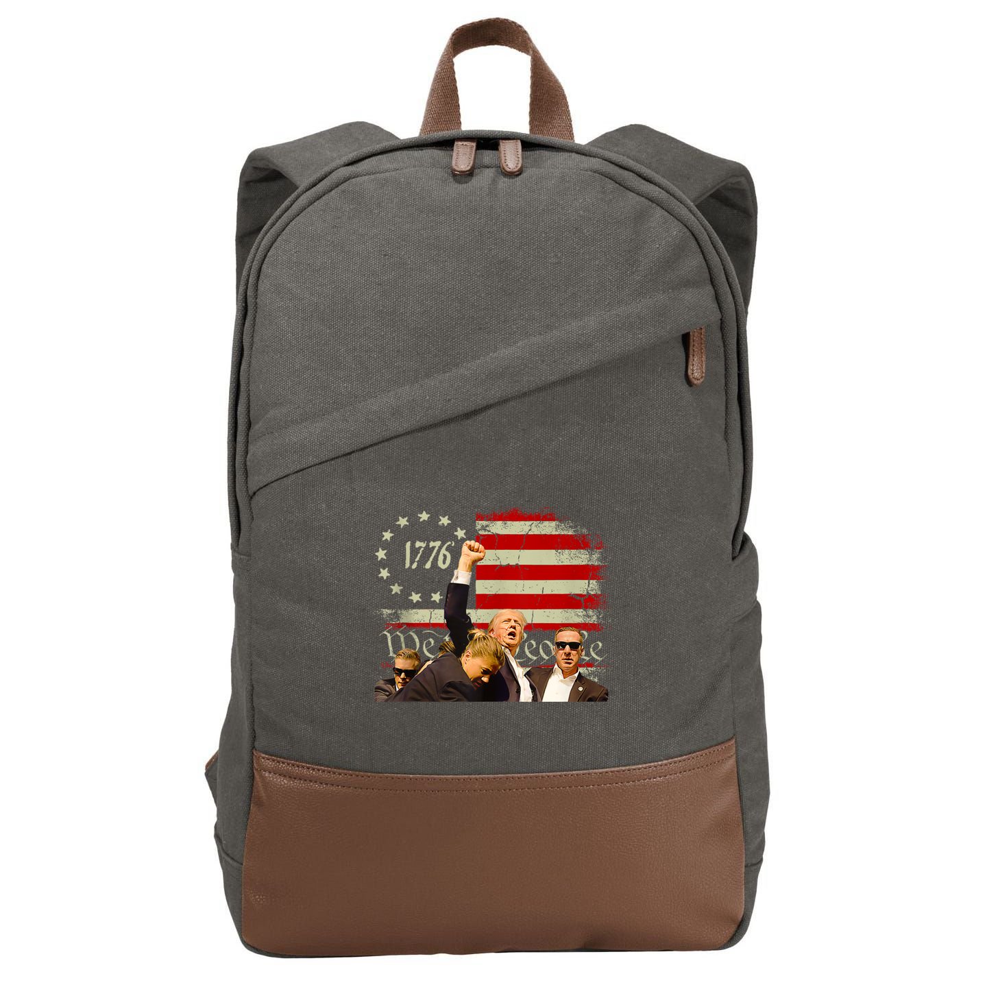 1776 Usa Flag Donald Trump 2024 Usa Election Voting Cotton Canvas Backpack