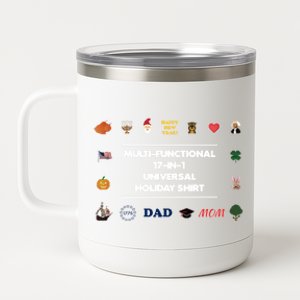 17giftingift1 Universal Holiday Pixel Art (V2) Gift 12 oz Stainless Steel Tumbler Cup