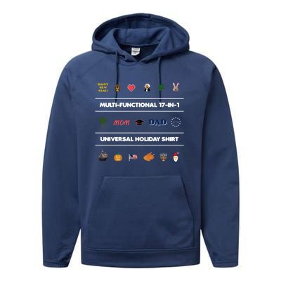 17giftingift1 Universal Holiday Pixel Art Gift Performance Fleece Hoodie