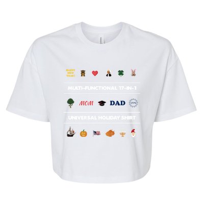 17giftingift1 Universal Holiday Pixel Art Gift Bella+Canvas Jersey Crop Tee