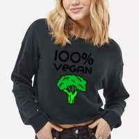 100 % Vegan Cropped Pullover Crew