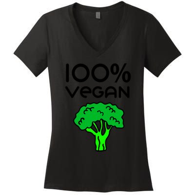 100 % Vegan Women's V-Neck T-Shirt