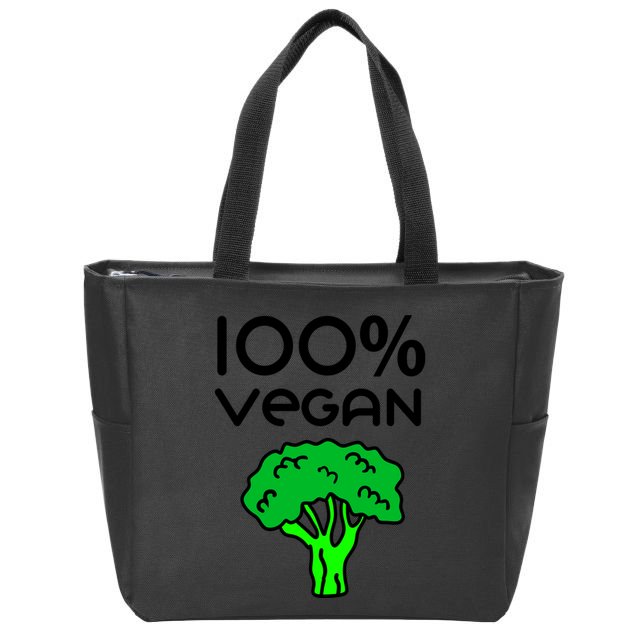 100 % Vegan Zip Tote Bag