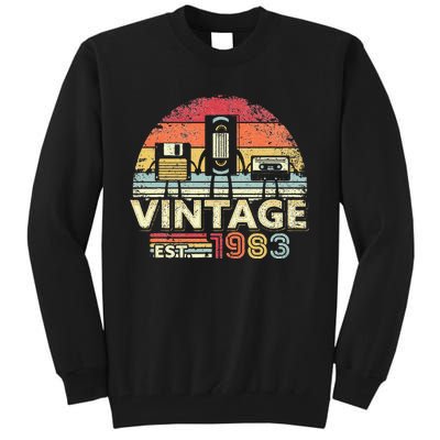 1983 Vintage Birthday Gift Funny Music Tech Humor Tall Sweatshirt