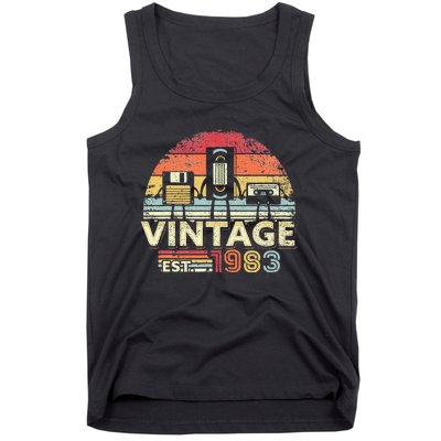 1983 Vintage Birthday Gift Funny Music Tech Humor Tank Top