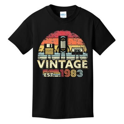 1983 Vintage Birthday Gift Funny Music Tech Humor Kids T-Shirt