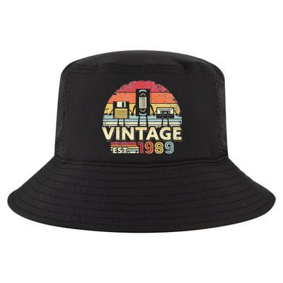 1989. Vintage Birthday Gift, Funny Music, Tech Humor Cool Comfort Performance Bucket Hat