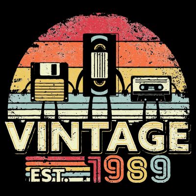 1989. Vintage Birthday Gift, Funny Music, Tech Humor T-Shirt