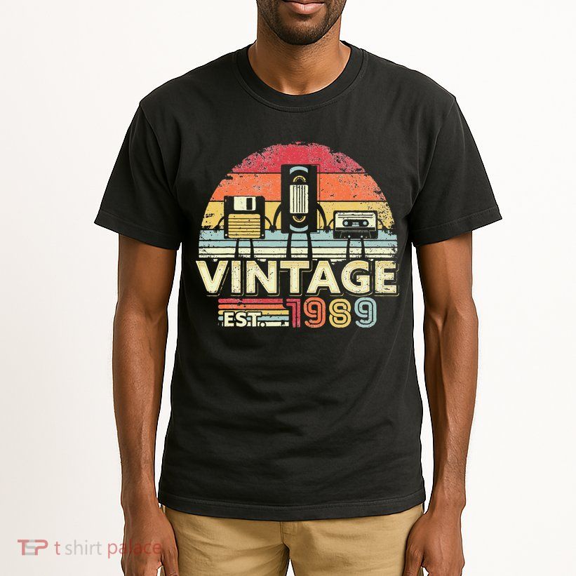 1989. Vintage Birthday Gift, Funny Music, Tech Humor Tall T-Shirt