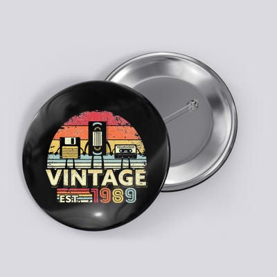 1989. Vintage Birthday Gift, Funny Music, Tech Humor Button