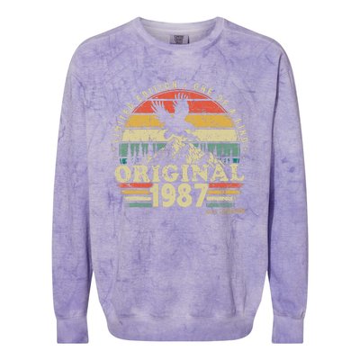 1987 Vintage Birthday Retro Limited Edition Colorblast Crewneck Sweatshirt