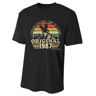 1987 Vintage Birthday Retro Limited Edition Performance Sprint T-Shirt