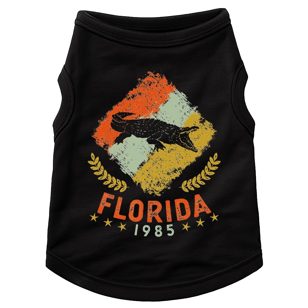 1985 Vintage Birthday Gift Florida Retro Alligator Doggie Tank