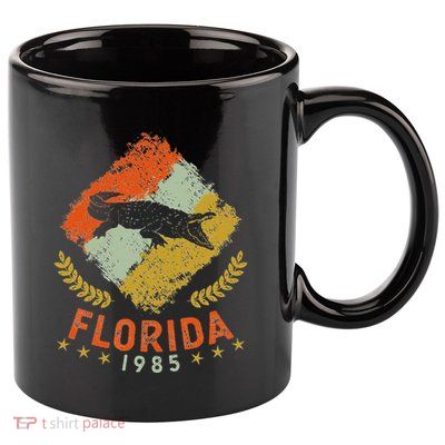 1985 Vintage Birthday Gift Florida Retro Alligator 11oz C Handle Ceramic Mug