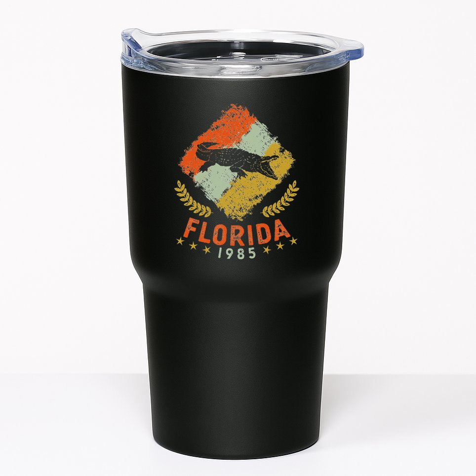 1985 Vintage Birthday Gift Florida Retro Alligator Tumbler