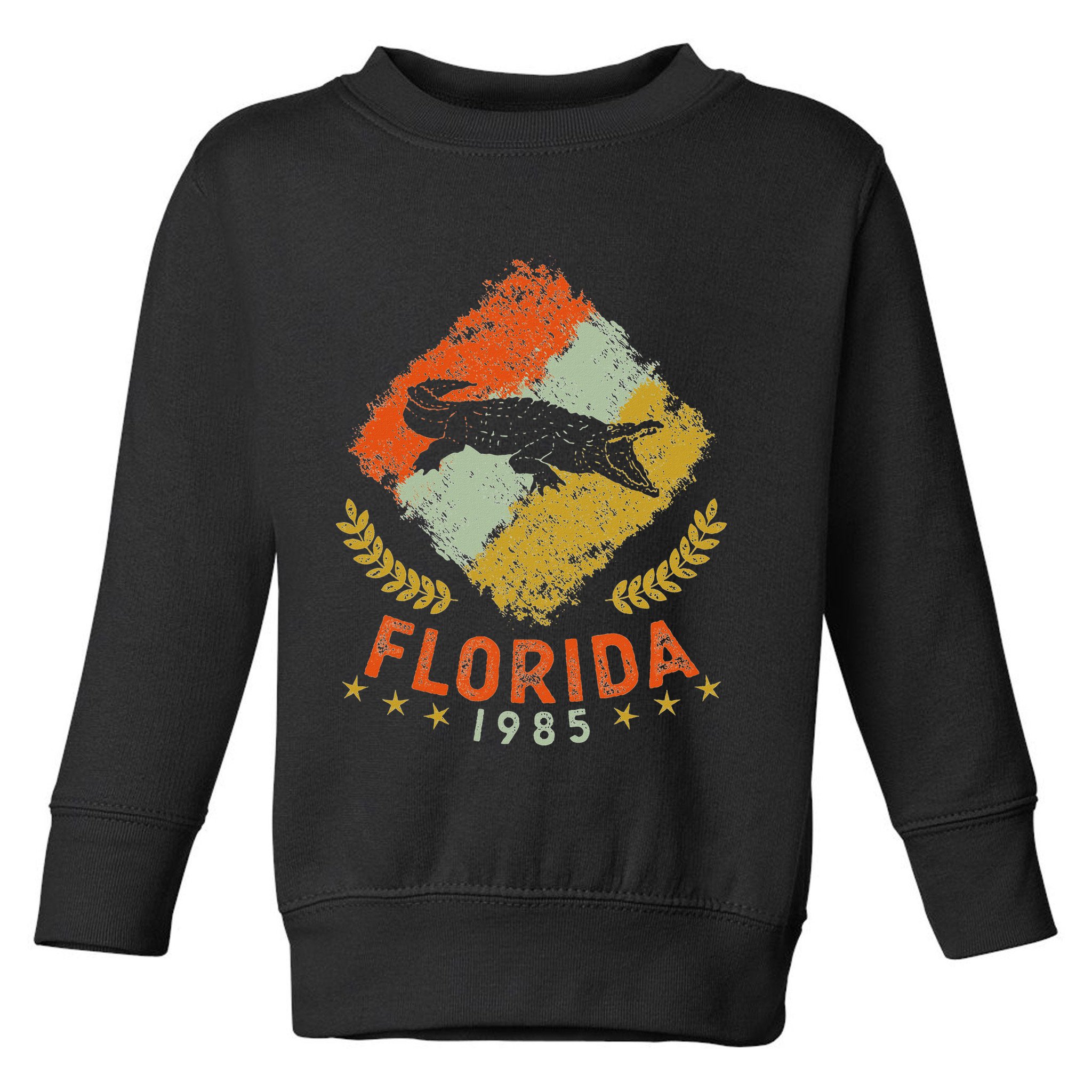 1985 Vintage Birthday Gift Florida Retro Alligator Toddler Sweatshirt