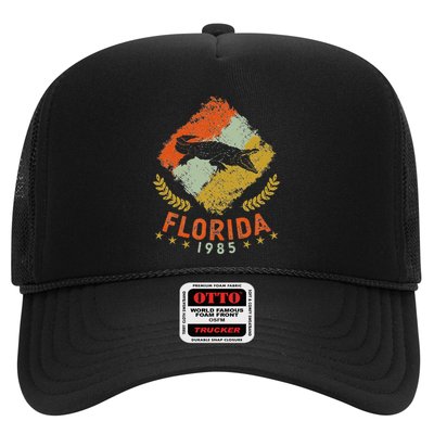 1985 Vintage Birthday Gift Florida Retro Alligator Trucker Hat
