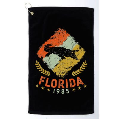 1985 Vintage Birthday Gift Florida Retro Alligator Golf Towel