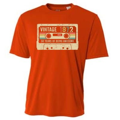 1972 Vintage Cassette Tape 50th Birthday Cooling Performance Crew T-Shirt