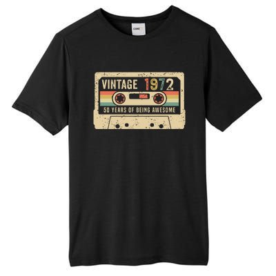 1972 Vintage Cassette Tape 50th Birthday Tall Fusion ChromaSoft Performance T-Shirt