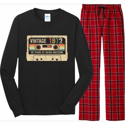 1972 Vintage Cassette Tape 50th Birthday Long Sleeve Pajama Set