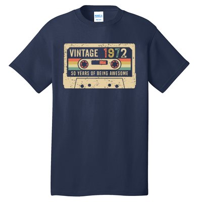 1972 Vintage Cassette Tape 50th Birthday Tall T-Shirt